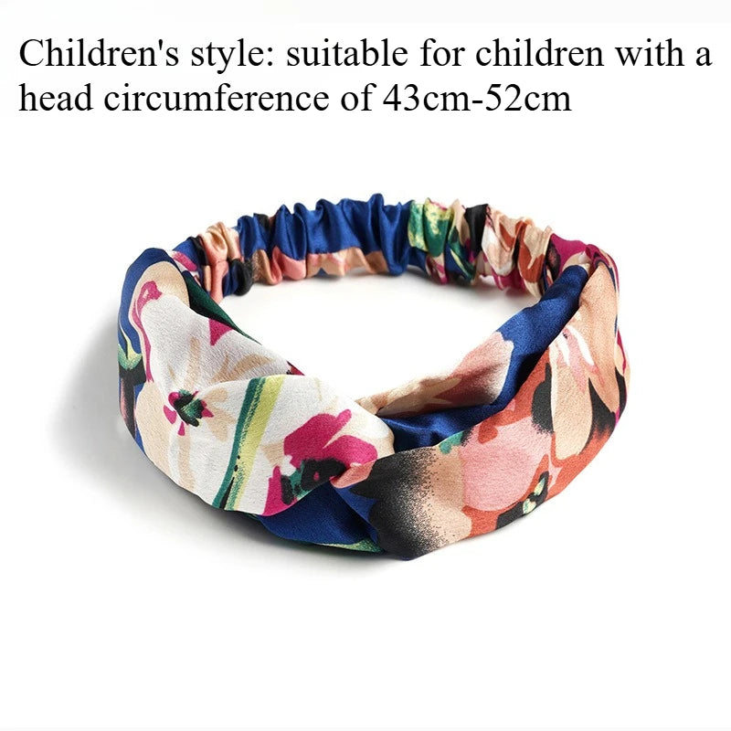 European and American silk elastic elastic cross headband, stylish, simple and versatile headband for parents and children