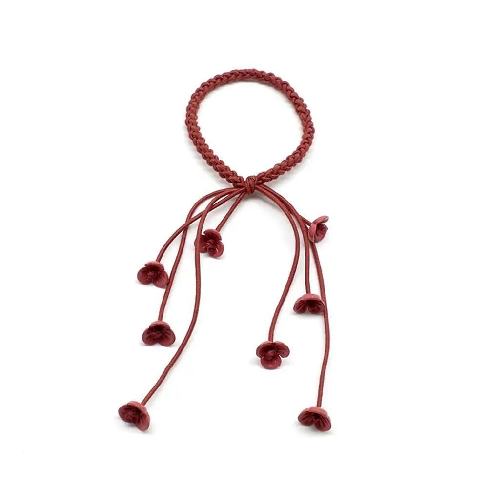 Handmade Cute Fashion Elastic Flower Ribbon Hair Ropes Rubber Band Hair Accessories Hair Ties