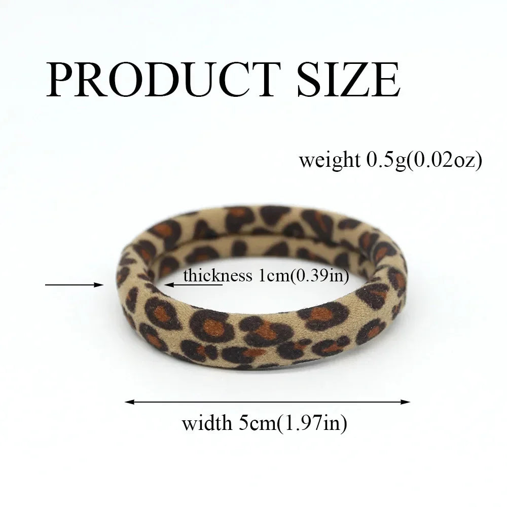 5PC High Elasticity Hair Ties Leopard Print Elastic Hair Scrunchie Ties for Women Wild Fashion Head Rope Hair Styling Accessorie