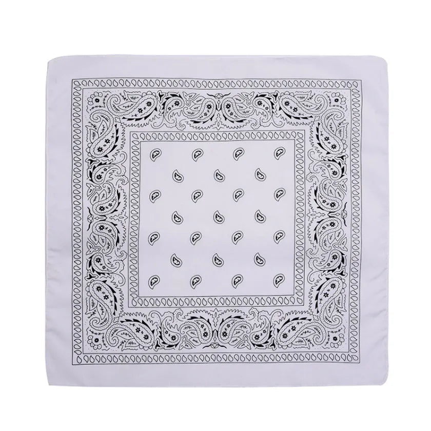 Fashion Hip Hop Bandana Kerchief Unisex Black Hair Band Neck Scarf Headwear Wrist Wraps Head Square Scarves Print Handkerchief