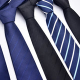 New Classic Blue Black Ties for Men Silk Mens Neckties for Wedding Party Business Adult Neck Tie Casual Solid Tie