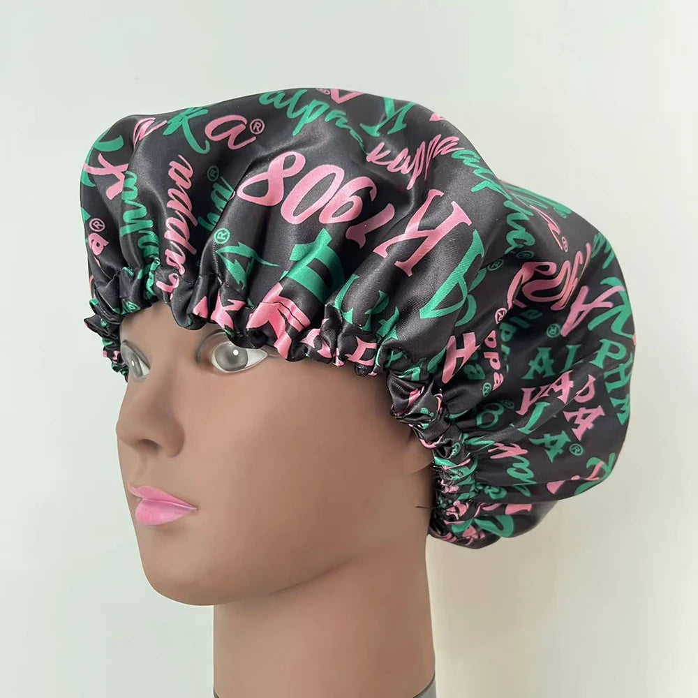 Black Nightcap/Shower Cap Sorority Sisters Association College Party Gifts for Women
