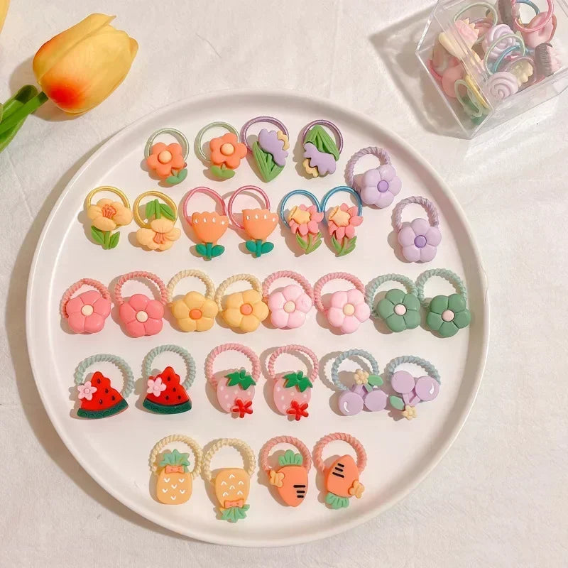 Hair Accessories Girls Bands Bandeau Cheveux Scrunchies Elastic Fille Korean Haarband Rubber Brown Children Gomas Gift Kids
