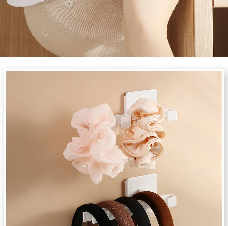 1pc wall mounted non perforated baseball cap hook, smooth and burr free, 6-hook design, multifunctional storage