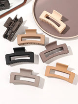 7 Pcs Big Hair Claw Clips 3.4" Non-slip Big Square Matte for Women Girls, Strong Hold Banana Clips for Thick Thin Hair