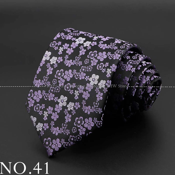 New Design Wedding Men Tie Purple Solid Striped Paisley Flower Neckties Men Business Dropshipping Groom Collar Accessories Gift