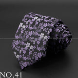 New Design Wedding Men Tie Purple Solid Striped Paisley Flower Neckties Men Business Dropshipping Groom Collar Accessories Gift