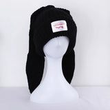 Cute Rabbit Long Ear Hat Knitted Hat Warm Cap Knit Letter Cap Unisex Cap Beanie Long Ear Hat Crochet Knitted Bunny Hat