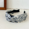 New Bohemian Paisley Print Headbands Cross Knot Wide Hairbands For Women Retro Style Elegant Hair Hoops Non-slip White Navy