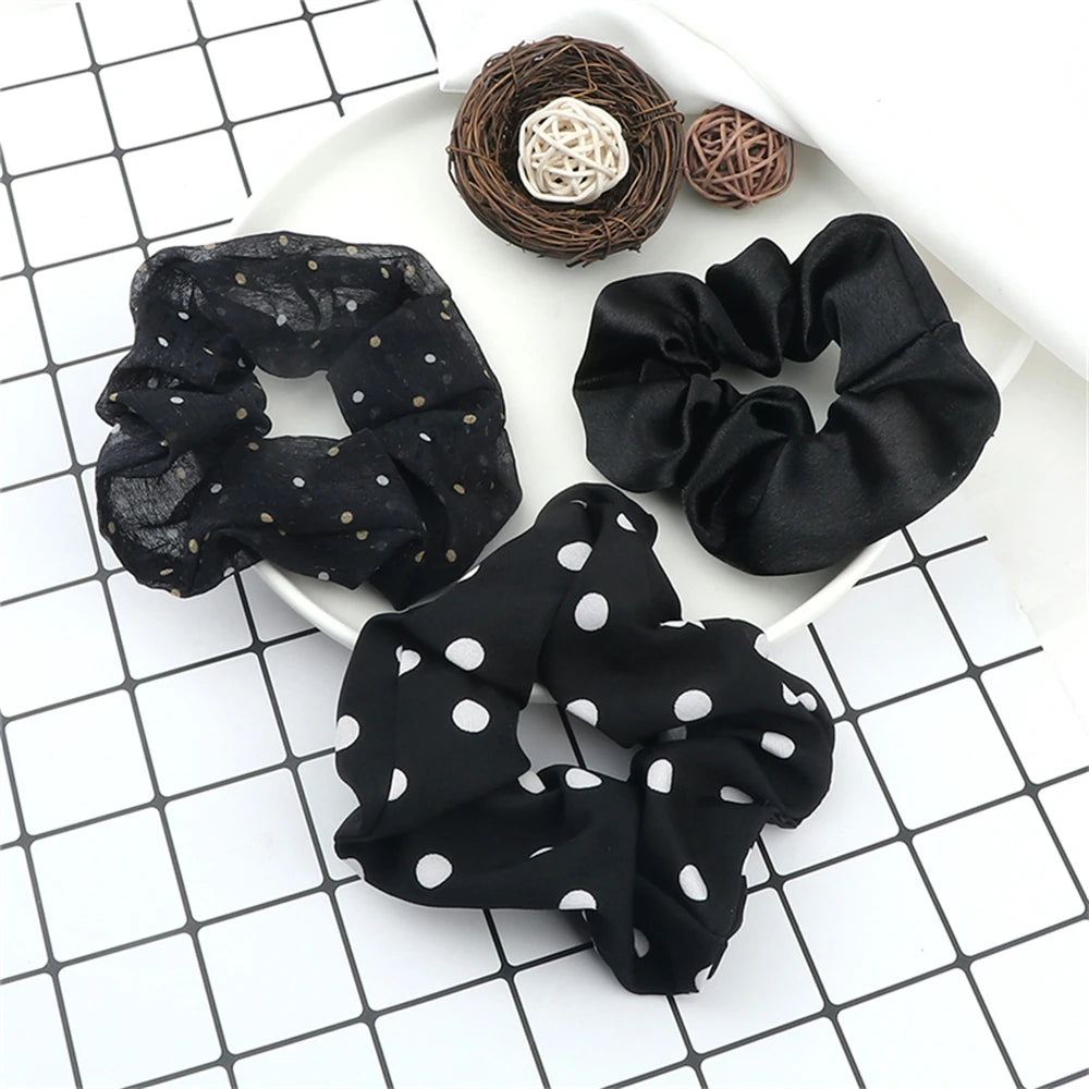 3/5PCS Black White Elastic Hair Bands for Girls Simple Basic Headband Women Rubber Band Hair Accessories Holder Scrunchies Gifts