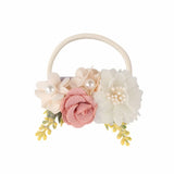 Handmade Flower Elastics Hair Ties For Kids Girls Stretchy Rubber Hairband Slim Headband Scrunchies Ponytail Holder Ring Loop