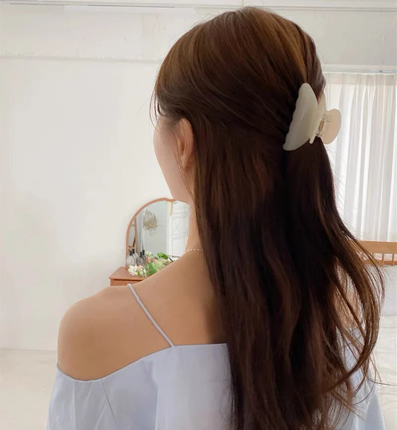 Elegant Acetate Hair Claw Medium Size Sweet Hair Clip Shark Clip Women Hair Accessories Headwear