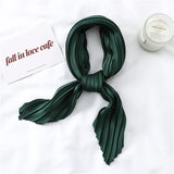 Solid Crinkle Hair Scarf Women Silk Feeling Neck Tie Shawl Wraps Female Headbands Foulard Wrsit Echarpe Bandana Accessores