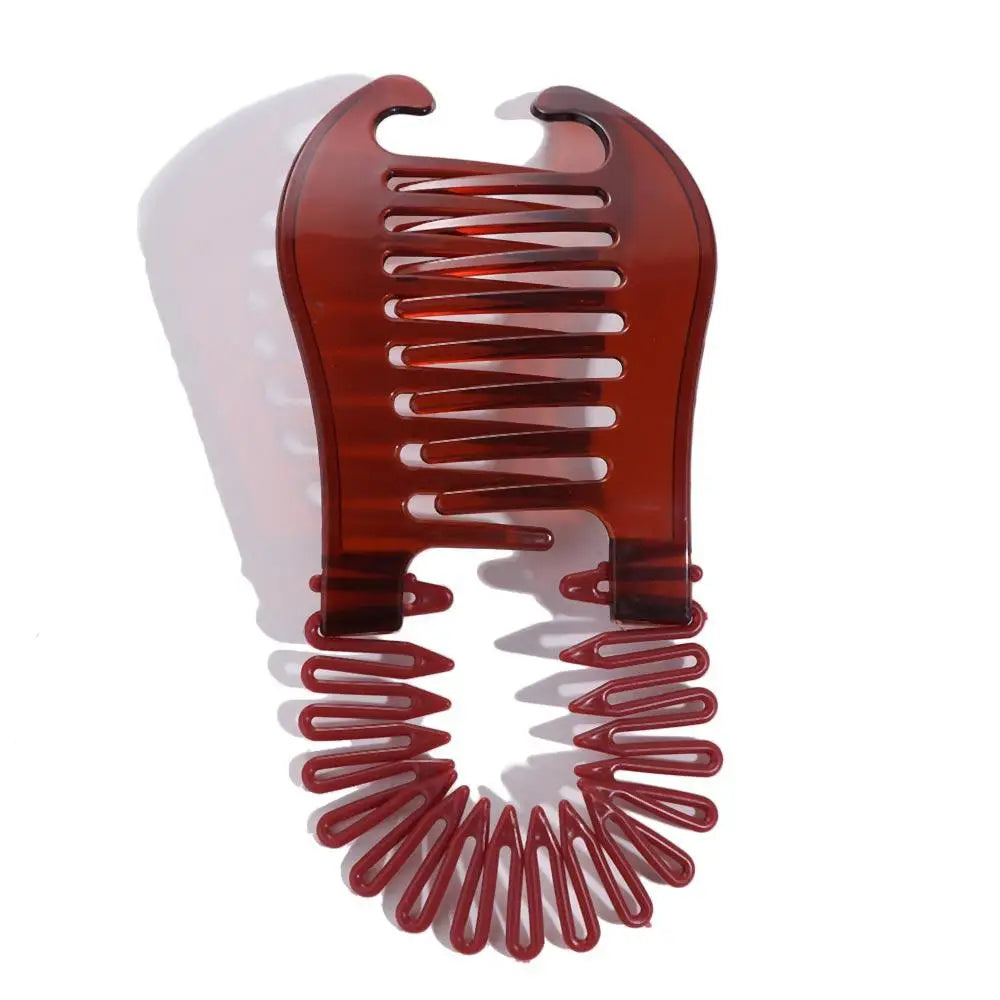 Women Comb Hair Riser Claw Flexible Headwear Black Brown Banana Barrettes Clip Hair Holding Tool Fashion Elastics Hair Comb