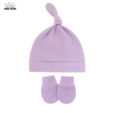 Newborn Baby Hat with Gloves Autumn Winter Warm Cotton Kids Beanies Stuff Children Accessories Infant Nightcap 0-6 Months Babies