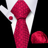 Men Neckties Tie Classic Handkerchiefs Plaid Necktie Cufflinks For Men Blouse Business Wedding Accessories Woman Collar Man Gift