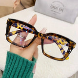 Oversized Square Glasses Women Large Frame Transparent Eyeglasses Anti Blue Light Glasses Over-the-counter Lenses and Glasses
