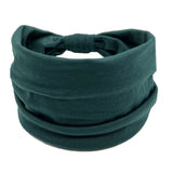 Headwrap Solid Color Knot Wide Headbands for Women Soft Cotton Sports Elastic Hair Bands Accessories Yoga Bandana Bandage