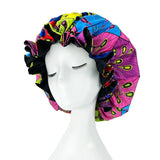 Double Layer Silky Satin Bonnet Women Sleeping Cap Large Reversible Satin Linned Night Sleep Headwrap Hat Hair Wrap Accessories