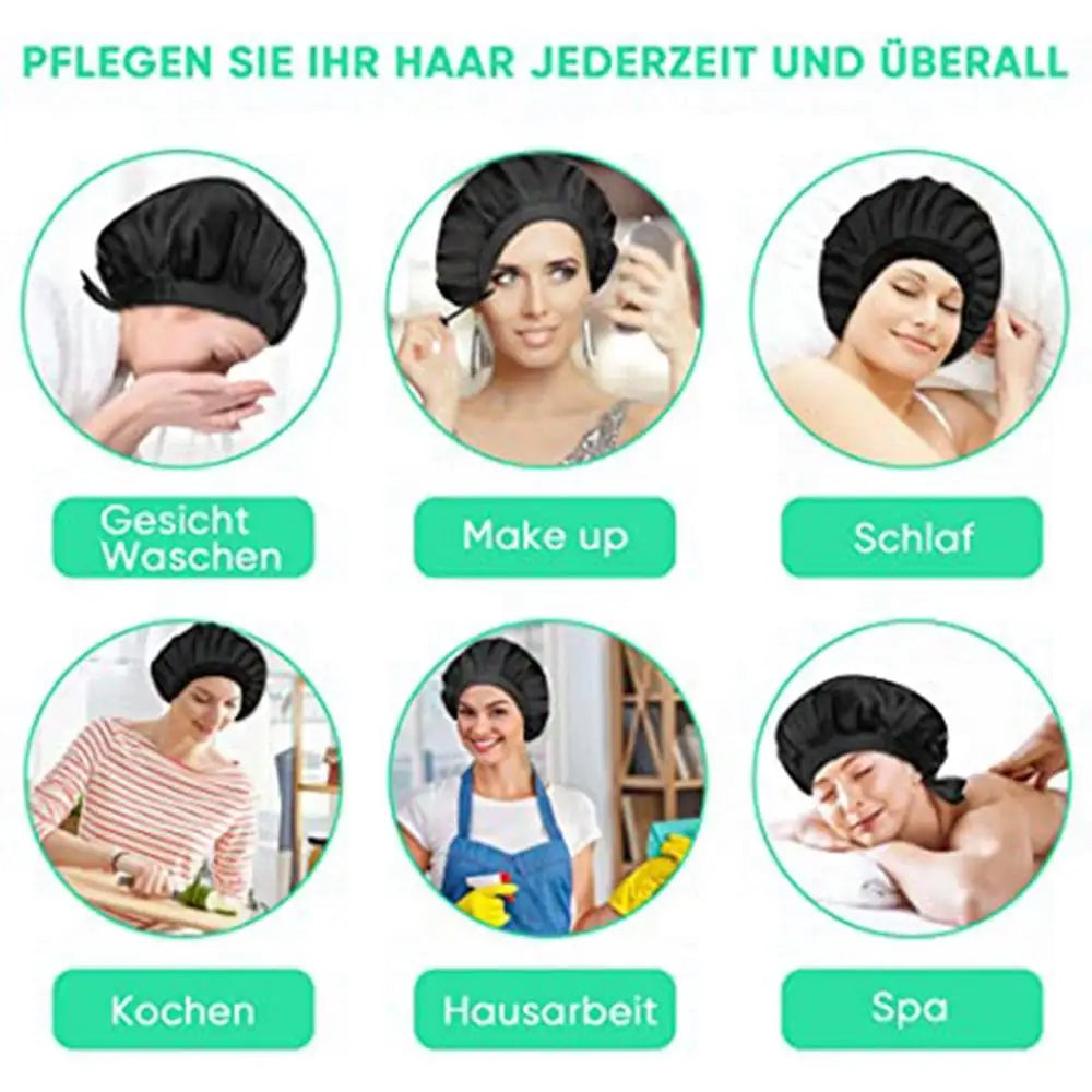 Women Satin Solid Sleeping Hat Night Sleep Caps Hair Care Bonnet Nightcap For Women Men Unisex Caps Bonnet De Nuit Shower Turban