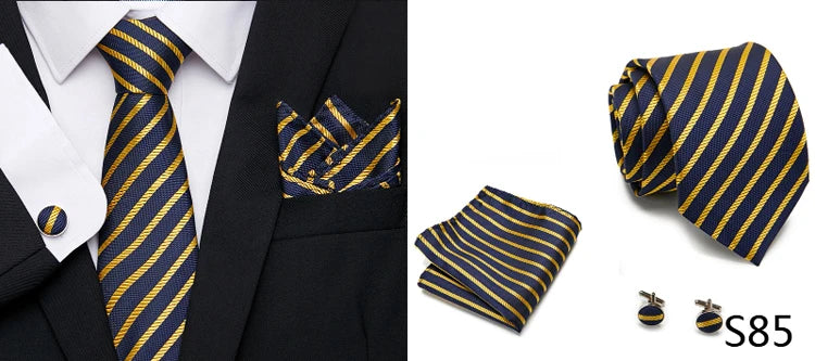 Newest style Green Tie For Men Holiday Present Tie Pocket Squares Set Necktie  Striped Wedding Accessories Man