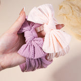 3Pcs Girls Cable Knit Turban Baby Bows Headbands For Children Elastic Kids Hair Bands Newborn Toddle Headwrap Hair Accessories