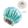 Lady Silk Night Sleep Hats Double Layer Head Cover Fashion Shower Cap Adjustable Silk Satin Bonnet For Women