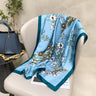 90*90cm Women Scarf Silk Feeling Hair Neck Square Brand Office bandanna muffler Waiter Flight Attendants Handkerchief Rings wrap
