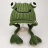 Parent-child Cute Frog Hat Autumn and Winter Warm Knitted Wool Hat Bonnets for Women and Men Cartoon Fisherman Caps