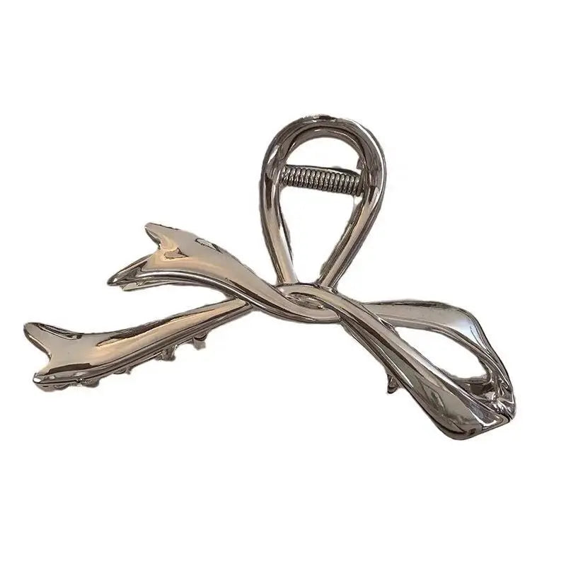 1 Multi-color Irregular Bow Large Grab Clip WOMEN'S Back Hair Clip Simple Design Advanced Sense Shark Clip Suitable for Daily US