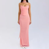 Suninheart Elegant 2 Pieces Dress Set with Scarf Women Fashion Matching Sets Sexy Cropped Top and Long Dress Set Casual Dress