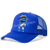 Astro Bot Kids Vintage Mesh Baseball Cap Adult Sun Hat Adjustable Breathable Sun Caps Summer Parents-child Hats Birthday Gifts