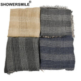 SHOWERSMILE Scarf Men Autumn Winter British Style Mens Scarves Patchwork Khaki Black Gray Navy Male Scarf 180cm*110cm