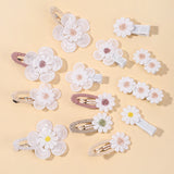 1pcs Ins Daisy Flower Hair Clips Baby Girl Hairpins for Kids Lace White Barette Princess Hooks Infant Accessories Korean