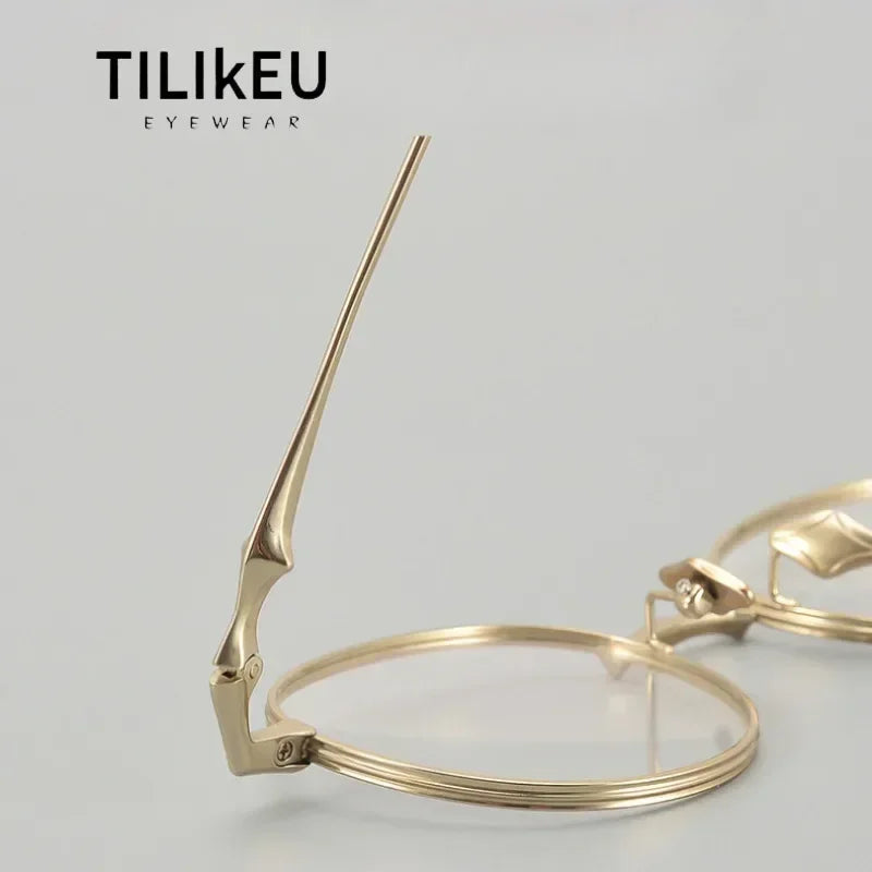 2024 Pure Titanium Frame Round Retro Fashion Men Women Eyeglasses Frame Anti-blue Light Glasses Designer Korean Glasses Frames