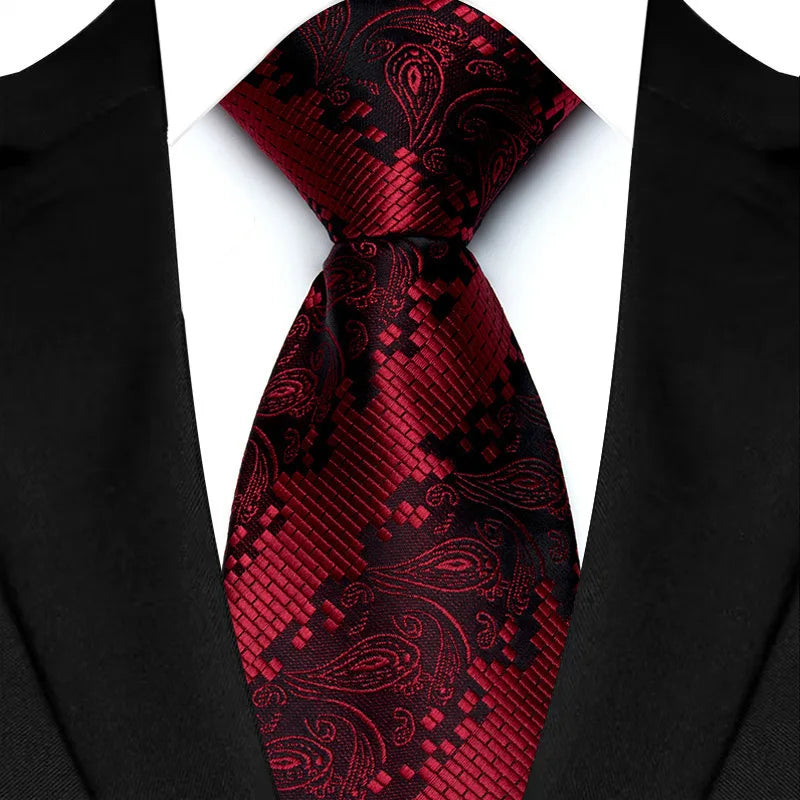 Men's Classic Paisley Tie Luxury Floral Dot 8cm Jacquard Neck Tie Necktie For Men Business Wedding Party Daily Wear Accessory