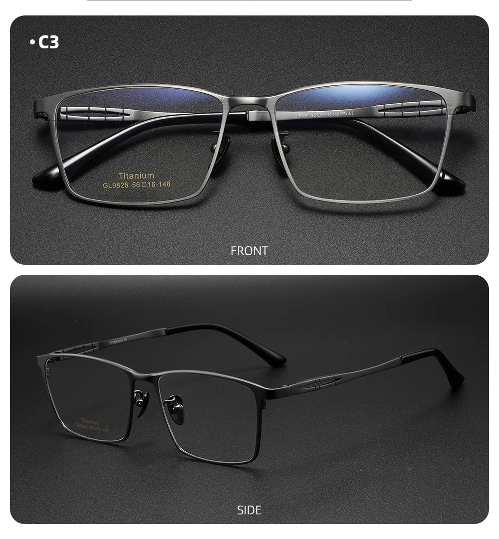 Pure Titanium Eyeglass frames Men Ultralight Square Men's Glasses Frames Business Decorative Eyewear Titanium Fake Eyepieces Men