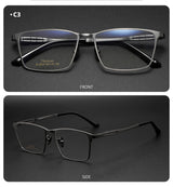 Pure Titanium Eyeglass frames Men Ultralight Square Men's Glasses Frames Business Decorative Eyewear Titanium Fake Eyepieces Men