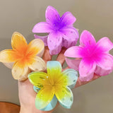 3 Inch Gradient Flower Hair Claw For Women Elegant Resin Floral Hair Clip Fresh Sweety Flower Gripper Girls Hair Accessories