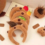 New Kawaii Pink Rabbit Banana Guinea Pig Plush Headband Creative Funny Fun Fashion Portable Cute Anime Headband for Woman Girls