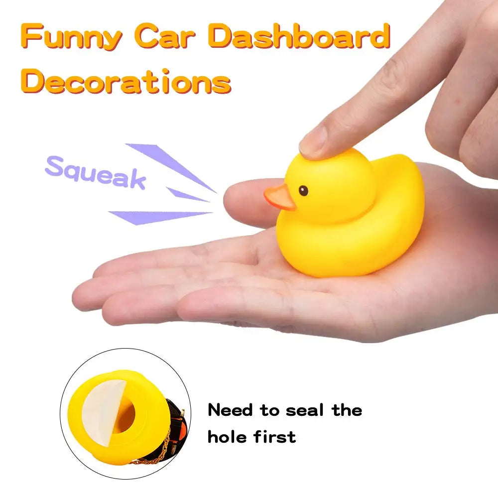 Car Duck Auto Interior Decoration Car Ornaments Rubber Duck With Helmet Bicycle Road Bike Motor Kids Toy Bike Accessories