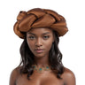Big Size Width Braid Head Band African Raw Silk Turban Cap for Women Nigeria Wedding Party Headpiece Female Headband