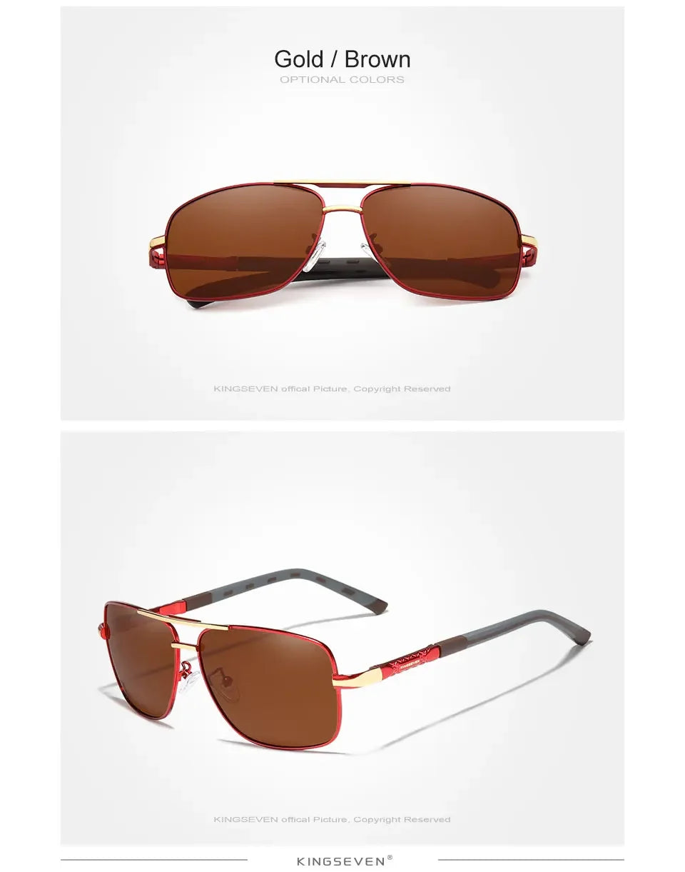 KINGSEVEN Classical Men’s Sunglasses High Quality Aluminum HD Mirror Lens Functional Glasses Women Driving Accessory Eyewear