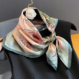 Floral Neckerchief 100% Pure Silk Scarf for Women New Square Shawl Hair Ribbon Headband Luxury Brand Neck Tie Wrist Wrap Bandana