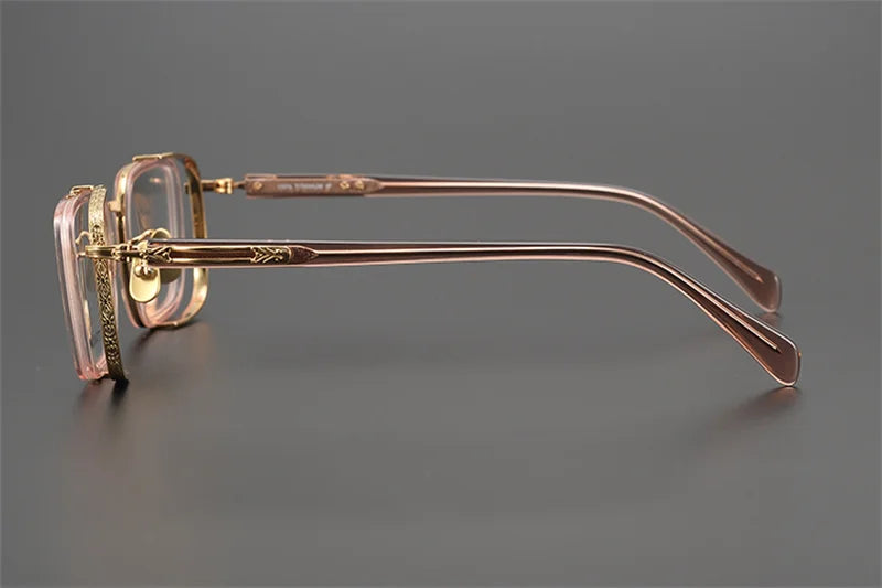 Exquisite Titanium Handmade Glasses Frame Mens Women Retro Square Spectacle Frames Eyeglasses Japanese Design Oval Round Eyewear