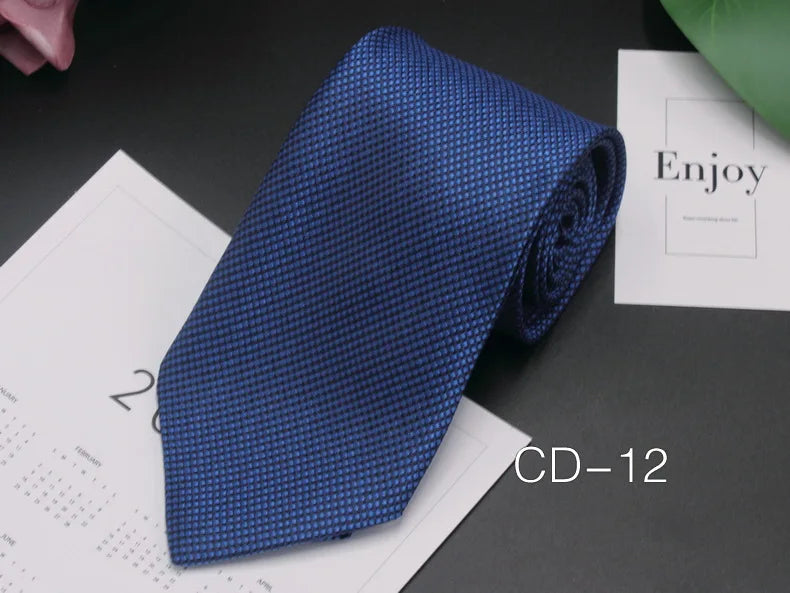 New Classic Blue Black Ties for Men Silk Mens Neckties for Wedding Party Business Adult Neck Tie Casual Solid Tie