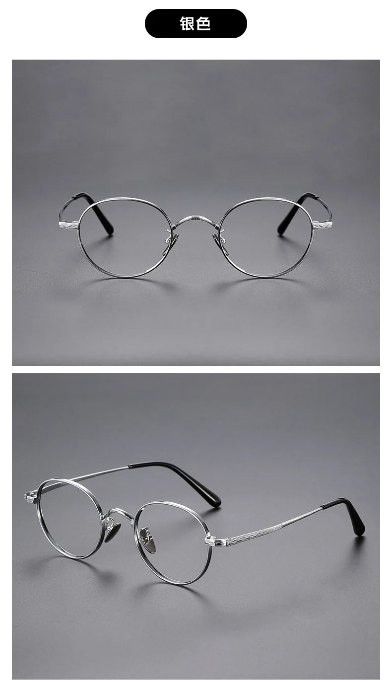 2025 Fashion Eyewear Retro Pure Titanium Round Glasses Comfortable Optical Prescription Eyeglasses Frame Men Women Brand Desgin