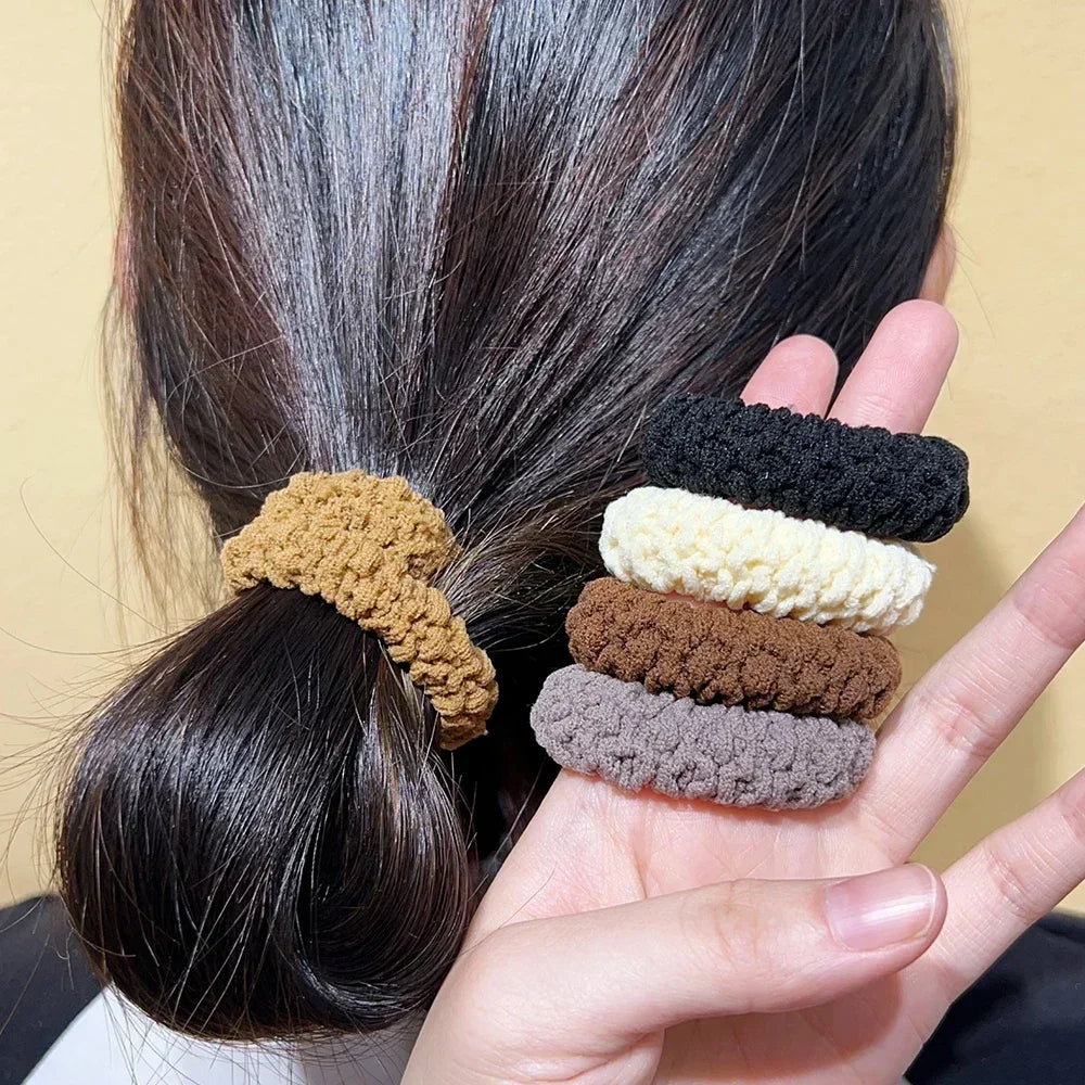 10-50pcs New Korean Woman Big Elegant Elastics Hair Band Solid Color Scrunchies Hair Ties Ladies Ponytail Hold Hair Accessories