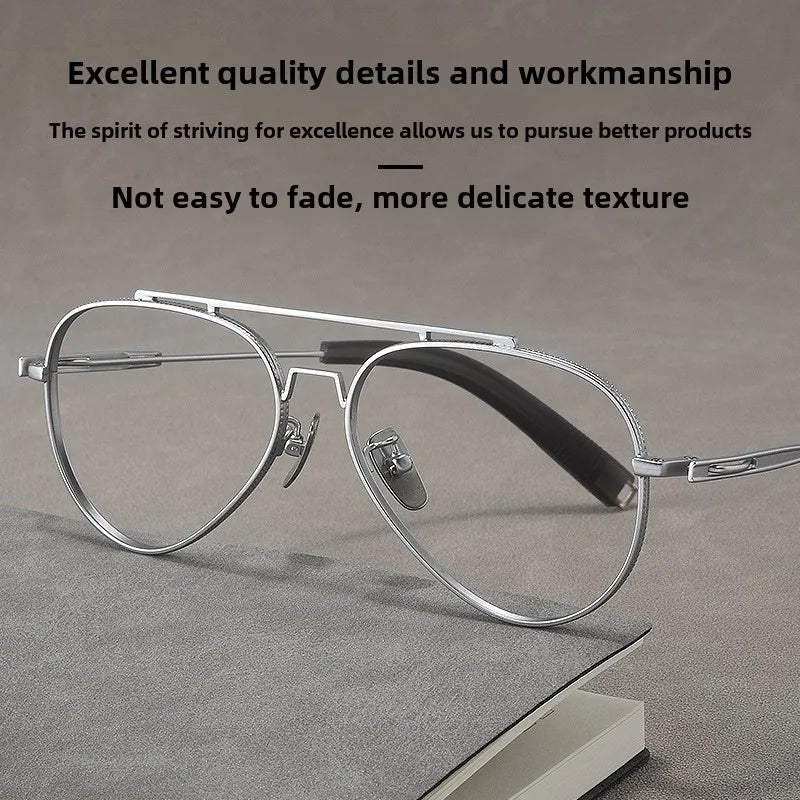 Classic Desgin Pure TitaniumDouble Bridge Glasses Men Optical Frame Luxury Ultra Light Eyegalsses Frames Myopia Eyewear Frame