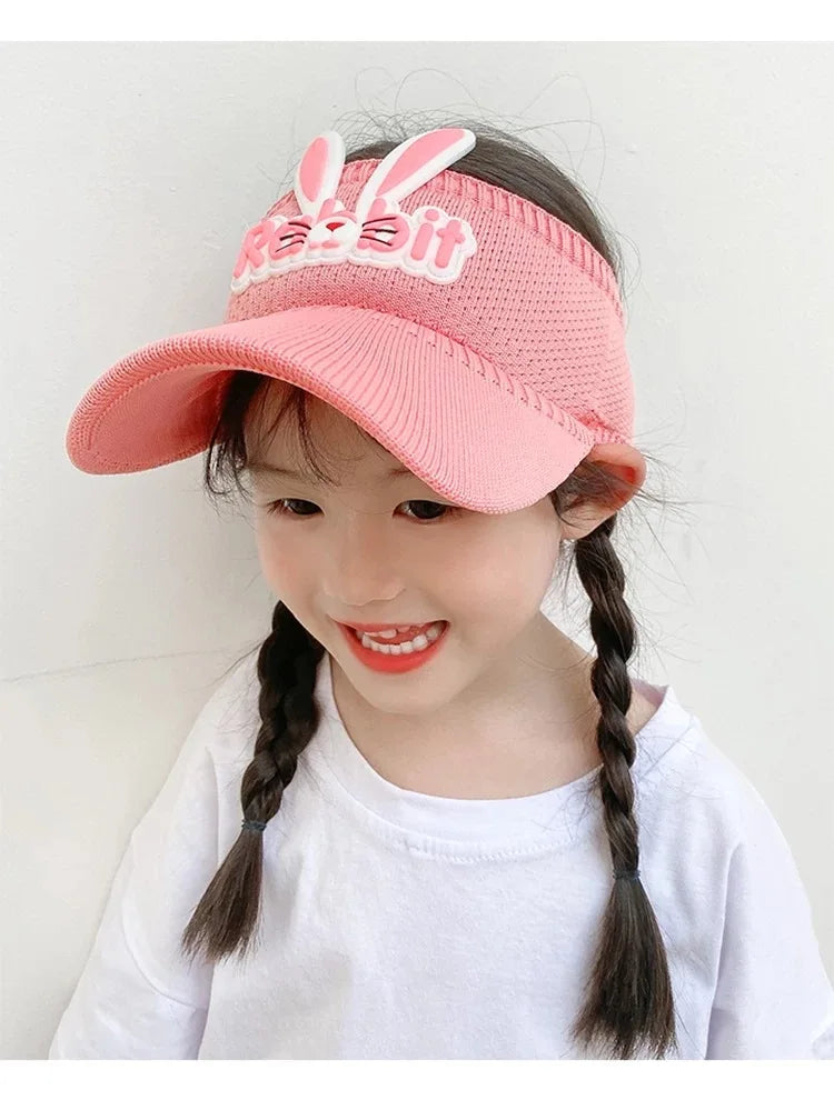 2023 New Kids Sun Hats Children Summer Visors Cute Rabbit Wings Bunny Hat Summer Hat for Kids Boys Girls Hats 3-12years Old